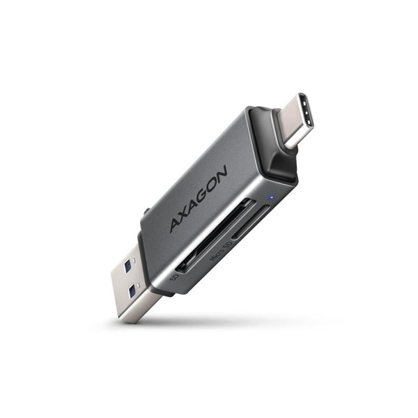 Axagon CRE-DAC Mobil USB 3.2 Gen 1 USB-C + USB-A SD/microSD mini kártyaolvasó