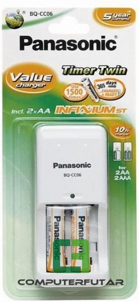 Panasonic BQ-CC06 akkutöltő + 2db Panasonic 1100mAh AA akku