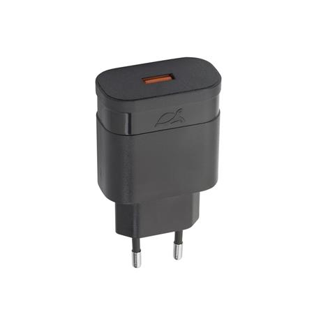 RIVACASE PS4110 fekete Hálózati töltő, 1xUSB, 18W, QC 3.0