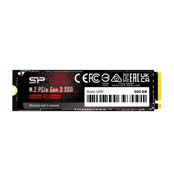 Silicon Power 500GB M.2 2280 PCIe Gen 3x4 NVMe UD80 (SP500GBP34UD8005) SSD